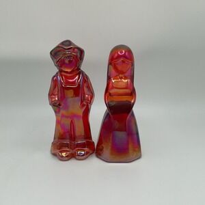Mosser Glass Vi Hunter Josh & Jenny Doll Figurine Wildfire Red Carnival VTG 1981